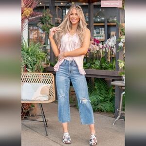 Judy Blue High Rise Wide Leg Crop Jeans